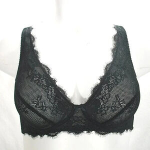 XS X-SMALL Gilligan & O'Malley High Apex Lace Wire‎ Free Bra Black NWT